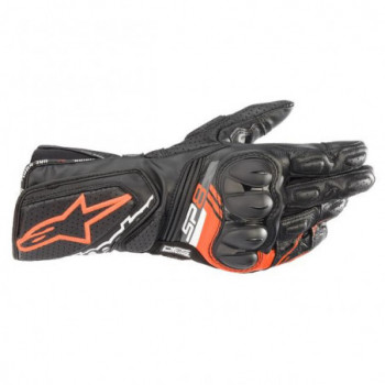 Alpinestars SP-8 V3 Gloves Nero/bianco/rosso fluo