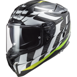 FF327 C Challenger Flames White H-V Yellow - Casque...